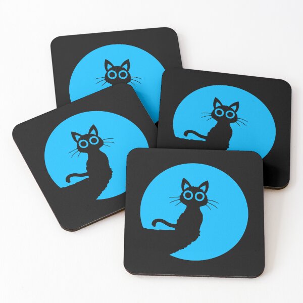 Item preview, Cat Cute Moon Round Cliff Night Funny Sun Silhouette designed and sold by shirt-o-mat.