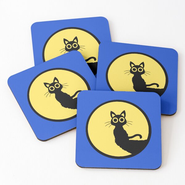 Item preview, Cat Cute Moon Round Cliff Night Funny Sun Silhouette designed and sold by shirt-o-mat.