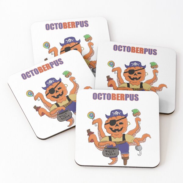 Item preview, Halloween Jack o lantern Octopus Pirate - purple and orange text designed and sold by Micki Moxie.