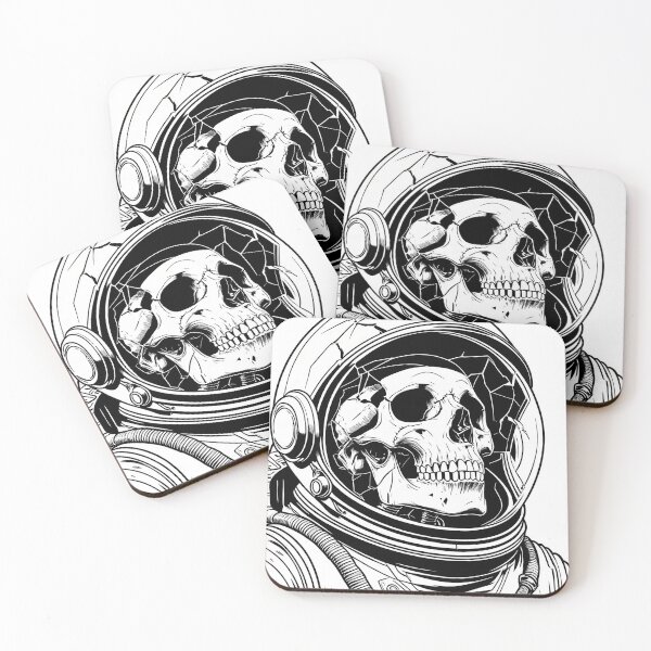 Item preview, Broken Space Helmet Skull Lineart designed and sold by MonteLines.