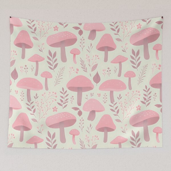 Item preview, Pink Mushroom and Floral Pattern designed and sold by wendy4496.
