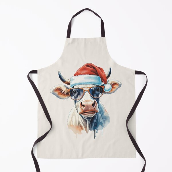 Item preview, Cool Christmas Cow – Santa Hat & Sunglasses Holiday Illustration designed and sold by Iras-Art-Corner.