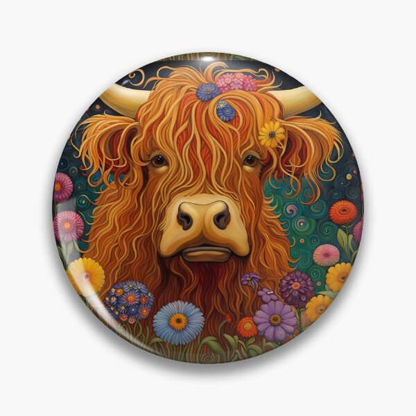 Item preview, Sweet Scottish Highland Cow Under The Stars designed and sold by Glimmersmith.