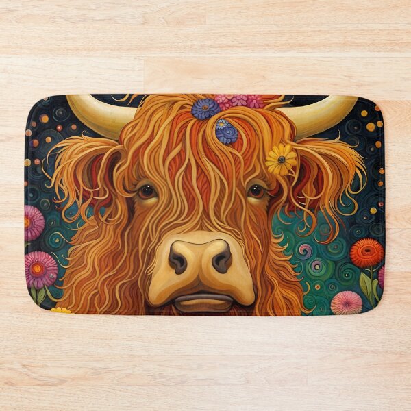 Item preview, Sweet Scottish Highland Cow Under The Stars designed and sold by Glimmersmith.