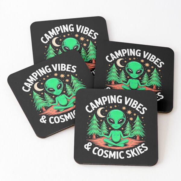 Item preview, Camping Vibes Cosmic Skies Alien Coffee designed and sold by URGlden.