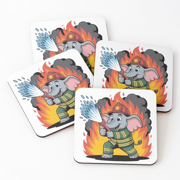 Item preview, Elephant Firefighter T-Shirt – Heroic Animal Rescue Shirt designed and sold by KostekShop.