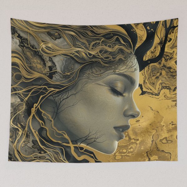 Item preview, Gaia Earth Goddess – Golden Divine Feminine Tree Art designed and sold by All Souls Dream.