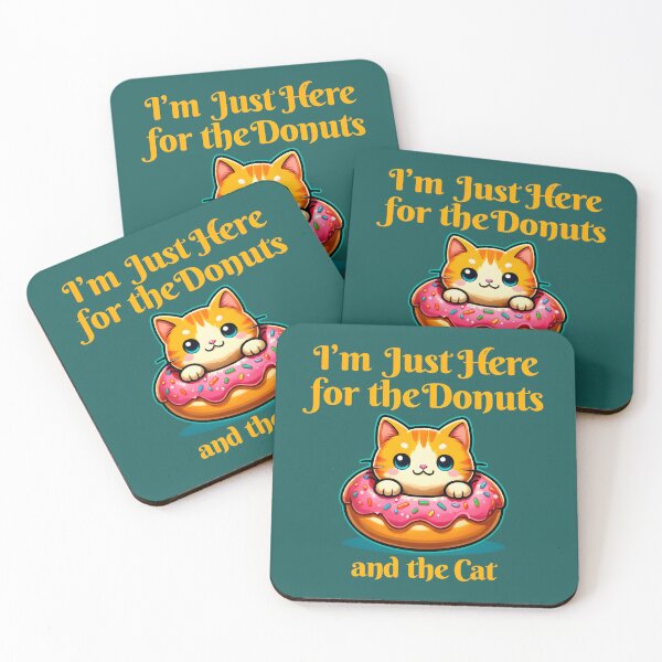 Item preview, Here for the Donuts & the Cat – Kawaii Kitten in a Sprinkle Donut designed and sold by FalconLifeStore.