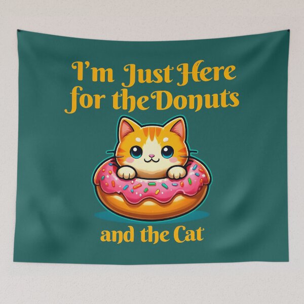 Item preview, Here for the Donuts & the Cat – Kawaii Kitten in a Sprinkle Donut designed and sold by FalconLifeStore.