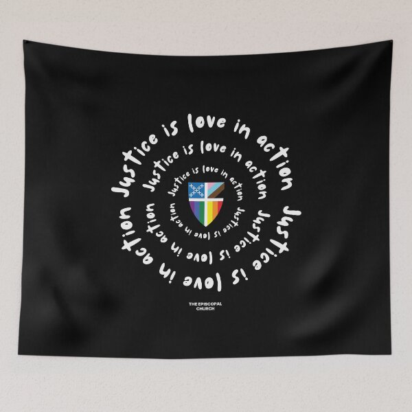 Item preview, Justice is Love in Action designed and sold by Canterbury Episcopal Campus Ministry at Texas Tech University .