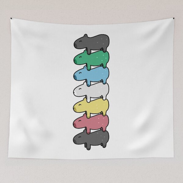 Item preview, Capybara Stack in Disability Pride Flag Colors designed and sold by spooniecentral.