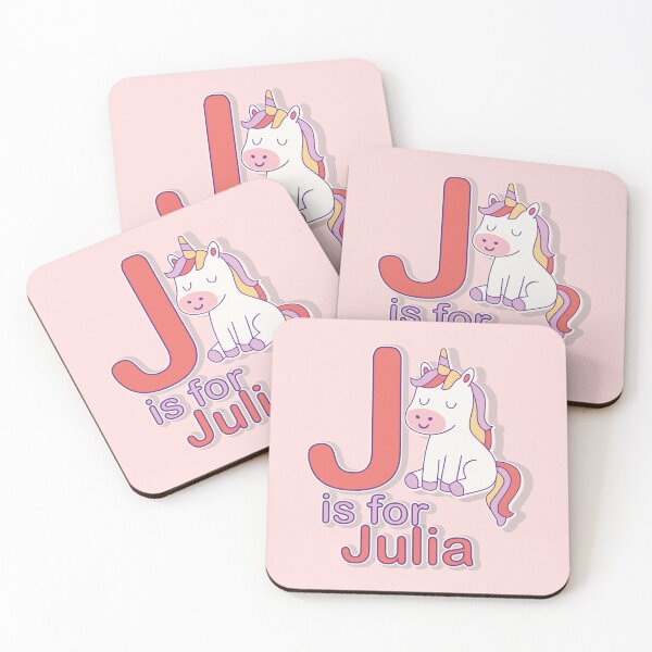 Item preview, J is for Julia – Cute Unicorn Alphabet Design for Kids designed and sold by FilizDesigner.
