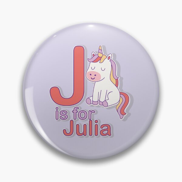 Item preview, J is for Julia – Cute Unicorn Alphabet Design for Kids designed and sold by FilizDesigner.