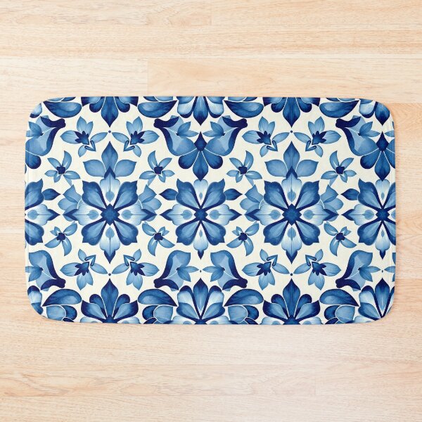 Item preview, Blue Floral Ceramic Tile – Iznik Inspired Pattern designed and sold by EmeraldeaArt.