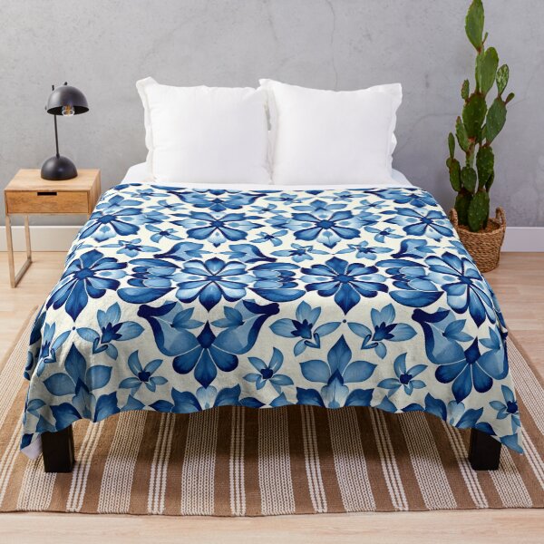 Item preview, Blue Floral Ceramic Tile – Iznik Inspired Pattern designed and sold by EmeraldeaArt.