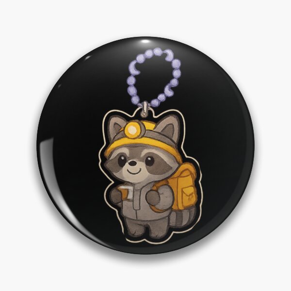 Item preview, Cute little raccoon explorer Kawaii keychain designed and sold by DamioPolArt.