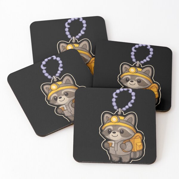 Item preview, Cute little raccoon explorer Kawaii keychain designed and sold by DamioPolArt.