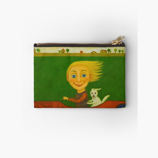 Item preview, Child and dog in red car designed and sold by MaPerle.