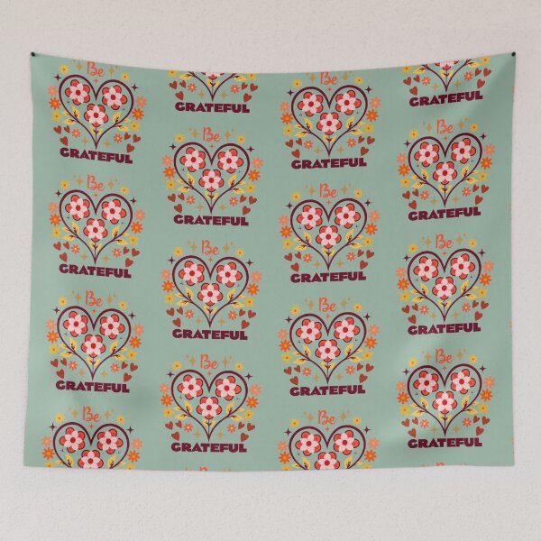 Item preview, Be Grateful (no Bg) – Floral Heart Gratitude Design designed and sold by D-Islamic.