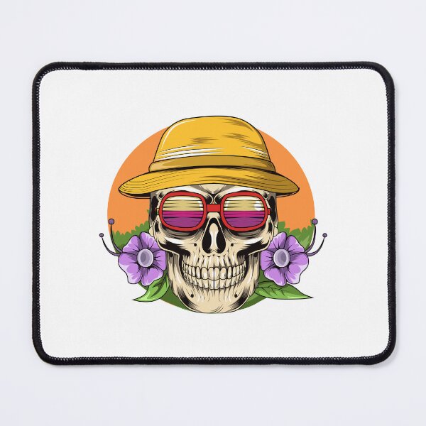 Item preview, skull with glasses on the summer beach designed and sold by Joncasmiart.