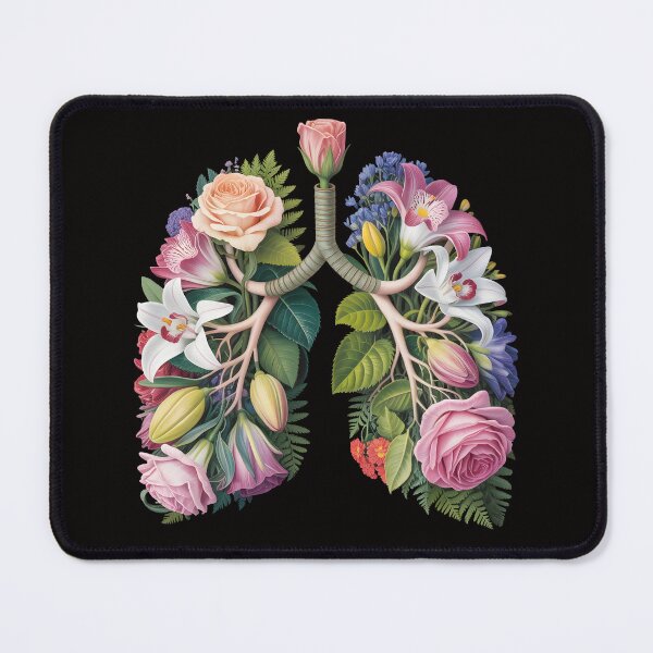 Item preview, Floral Lungs – Botanical Pencil Sketch on Black Background designed and sold by Slavicsoul.