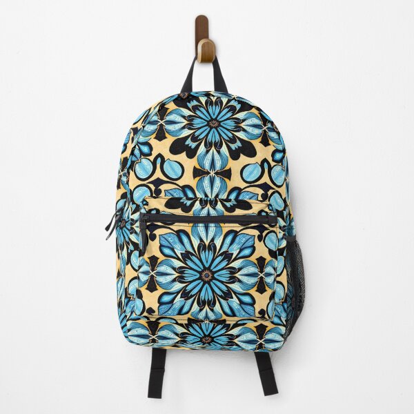 Item preview, Golden Light – Dense Light Blue Floral Tile Pattern designed and sold by EmeraldeaArt.