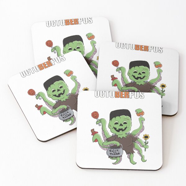 Item preview, Halloween Jack o lantern Octopus Frankenstein - orange and white text designed and sold by Micki Moxie.