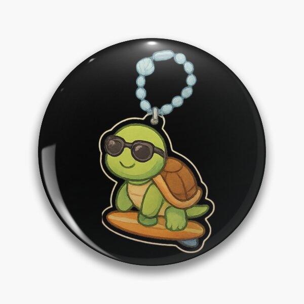 Item preview, Cute surfing kawaii turtle Kawaii keychain designed and sold by DamioPolArt.