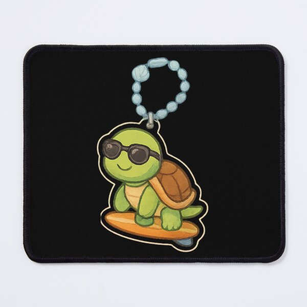 Item preview, Cute surfing kawaii turtle Kawaii keychain designed and sold by DamioPolArt.
