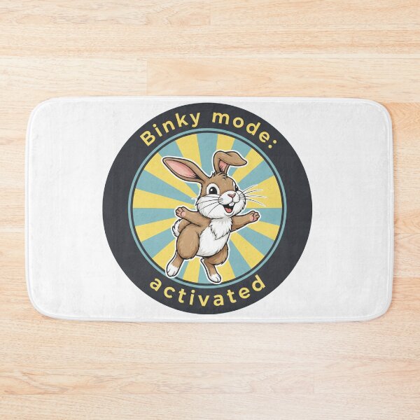Item preview, Binky Mode Activated Happy Jumping Rabbit designed and sold by Owcomm.