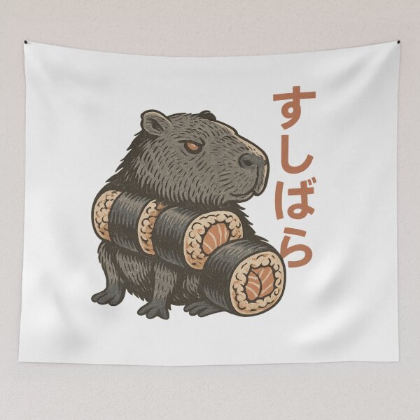 Item preview, Sushi-Stuffed Capybara – Chill on the Outside, Flavor on the Inside designed and sold by Capybarastore_77.