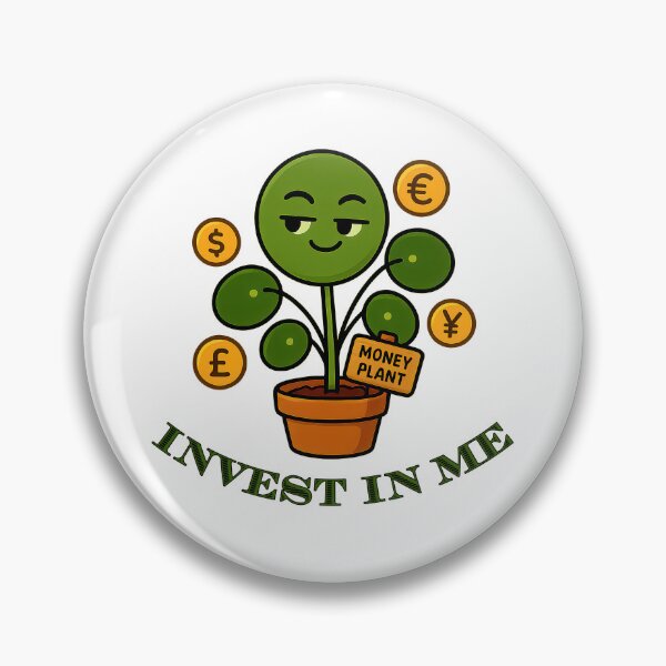 Item preview, Chinese Money Plant – Invest in Me - Funny Plant Character designed and sold by EdgyEdgeArt.