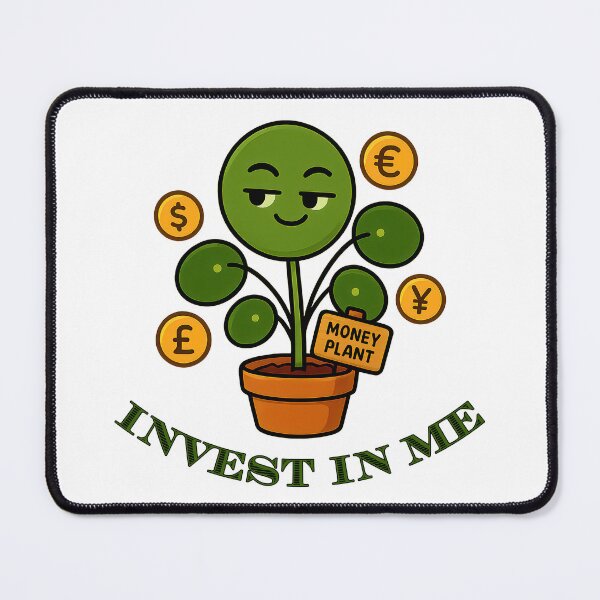 Item preview, Chinese Money Plant – Invest in Me - Funny Plant Character designed and sold by EdgyEdgeArt.