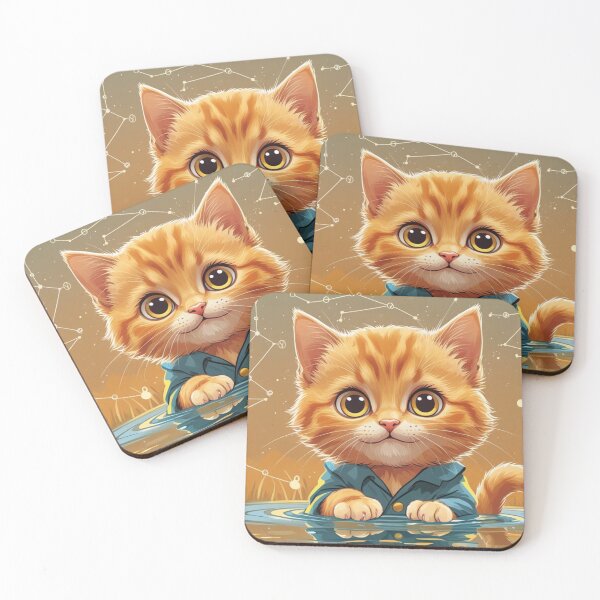 Item preview, Kitten as a zodiac sign Aquarius designed and sold by SzewArt.