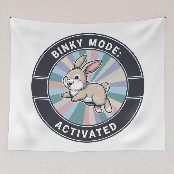 Item preview, Binky Mode Activated Adorable Jumping Rabbit designed and sold by Owcomm.