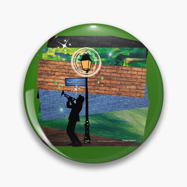 Item preview, Green Collage of Bourbon Street Musician  designed and sold by artbyomega.