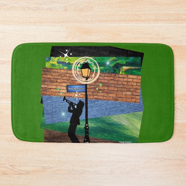 Item preview, Green Collage of Bourbon Street Musician  designed and sold by artbyomega.
