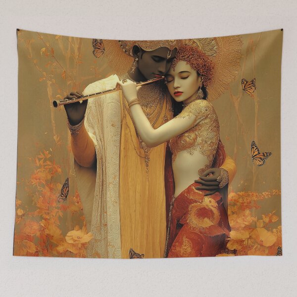 Item preview, Krishna and Radha Divine Love Art – Spiritual Indian Mythology designed and sold by All Souls Dream.