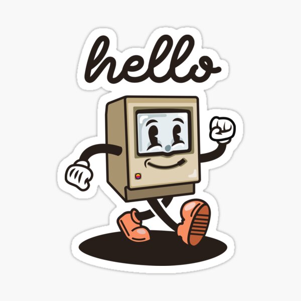 Item preview, Macintosh 128K Retro Rubber Hose Character T‑Shirt – Vintage Apple Computer Tee designed and sold by FreshyStudios.