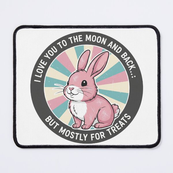 Item preview, I Love You To The Moon And Back But Mostly For Treats Pink Rabbit designed and sold by Owcomm.
