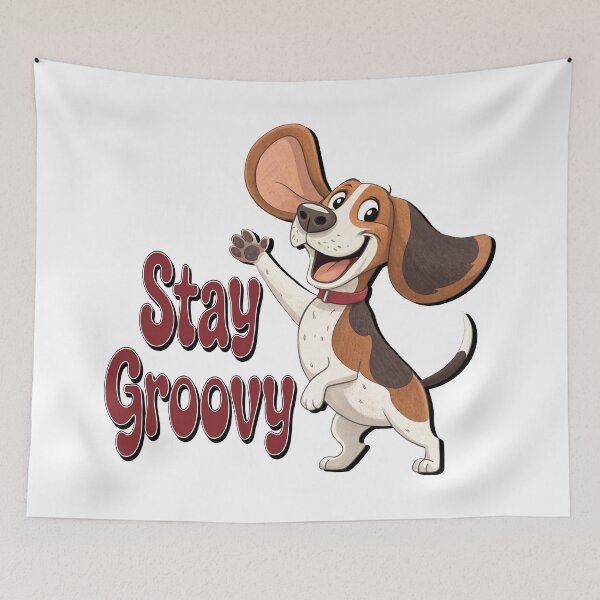 Item preview, STAY GROOVY - MOTIVATION  QUOTE - CUTE BEAGLE LOVER - TEXT designed and sold by Gihan-Design.