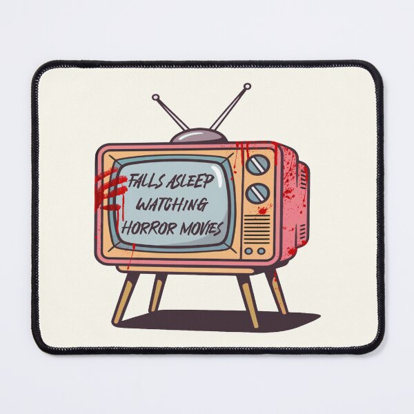Item preview, Falls Asleep Watching Horror Movies – Retro TV Design  designed and sold by Splendid Scibbles.