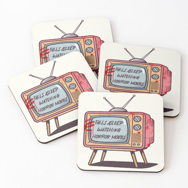 Item preview, Falls Asleep Watching Horror Movies – Retro TV Design  designed and sold by Splendid Scibbles.