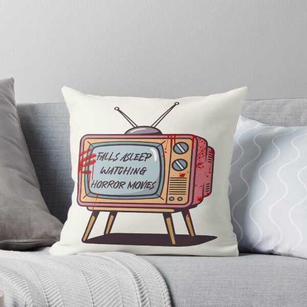 Item preview, Falls Asleep Watching Horror Movies – Retro TV Design  designed and sold by Splendid Scibbles.