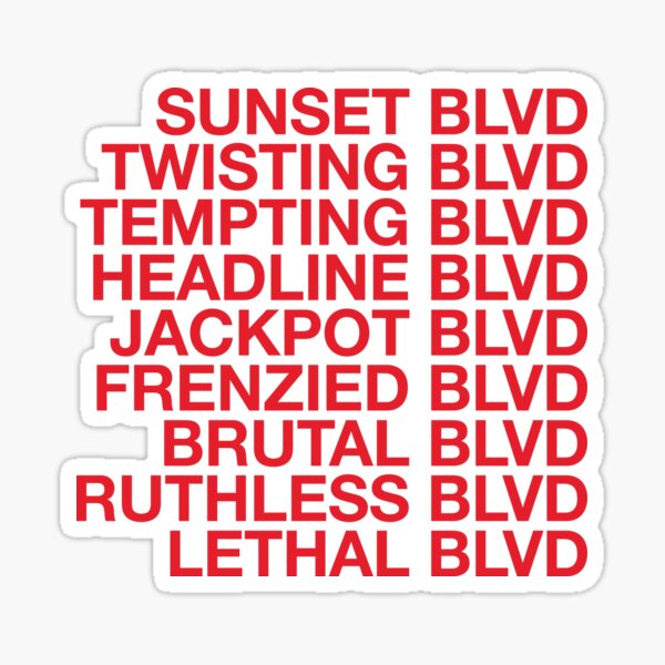 Item preview, Sunset Boulevard Blvds Brutal Twisting Lethal Jackpot Headline Revival Broadway Tom Francis Jamie Lloyd designed and sold by ggmy.