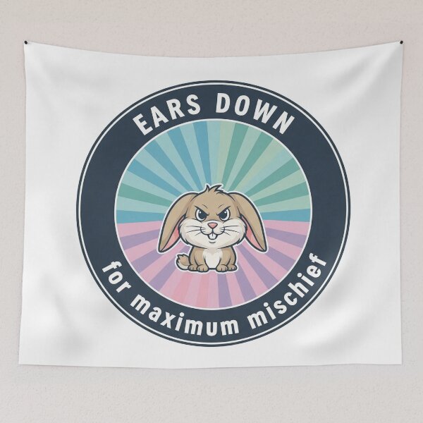 Item preview, Ears Down For Maximum Mischief Funny Rabbit designed and sold by Owcomm.