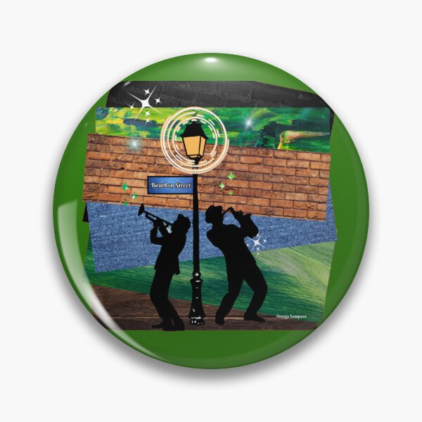 Item preview, Green Collage of Bourbon Street Musician Duo designed and sold by artbyomega.