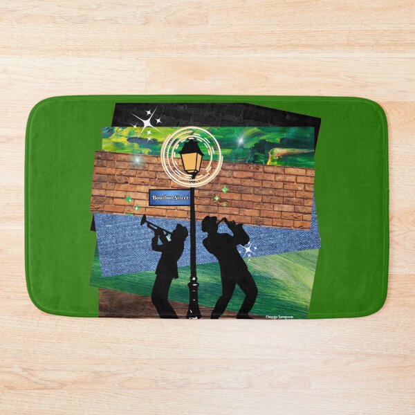 Item preview, Green Collage of Bourbon Street Musician Duo designed and sold by artbyomega.
