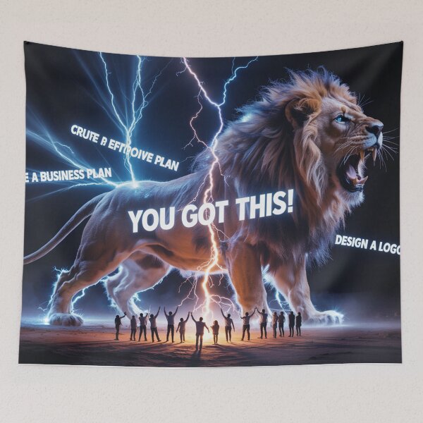 Item preview, Аn epic electrical storm forming the silhouette of a majestic roaring lion. designed and sold by Lilashakti ⭐️ ⭐️ ⭐️ ⭐️ ⭐️.