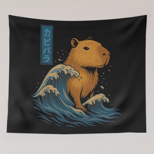 Item preview, Capybara among Waves – Serenity in the Chaos of the Sea designed and sold by Capybarastore_77.